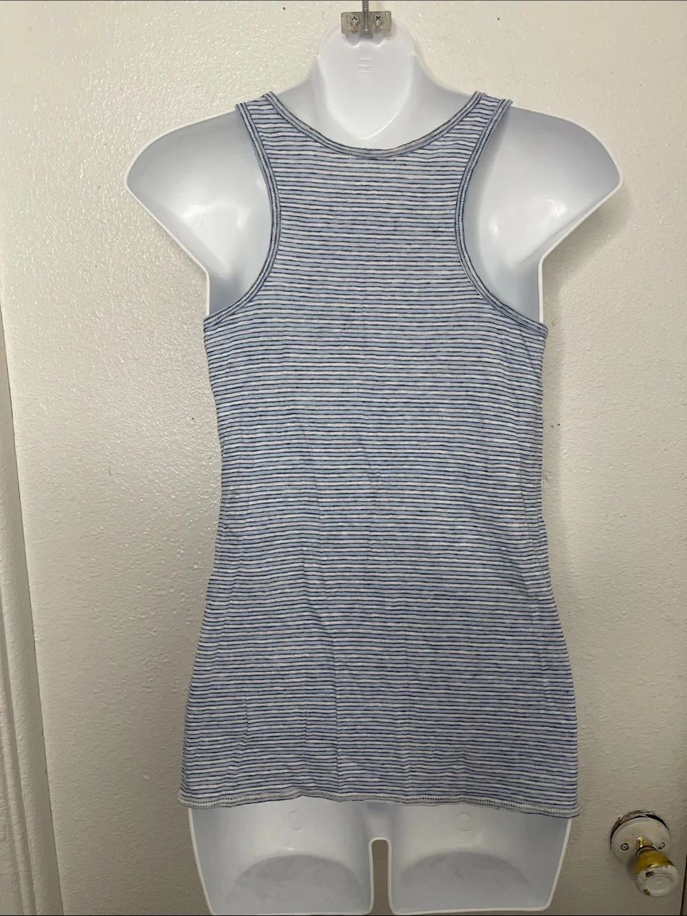 J.Crew Blue & White Striped Linen Tank- S